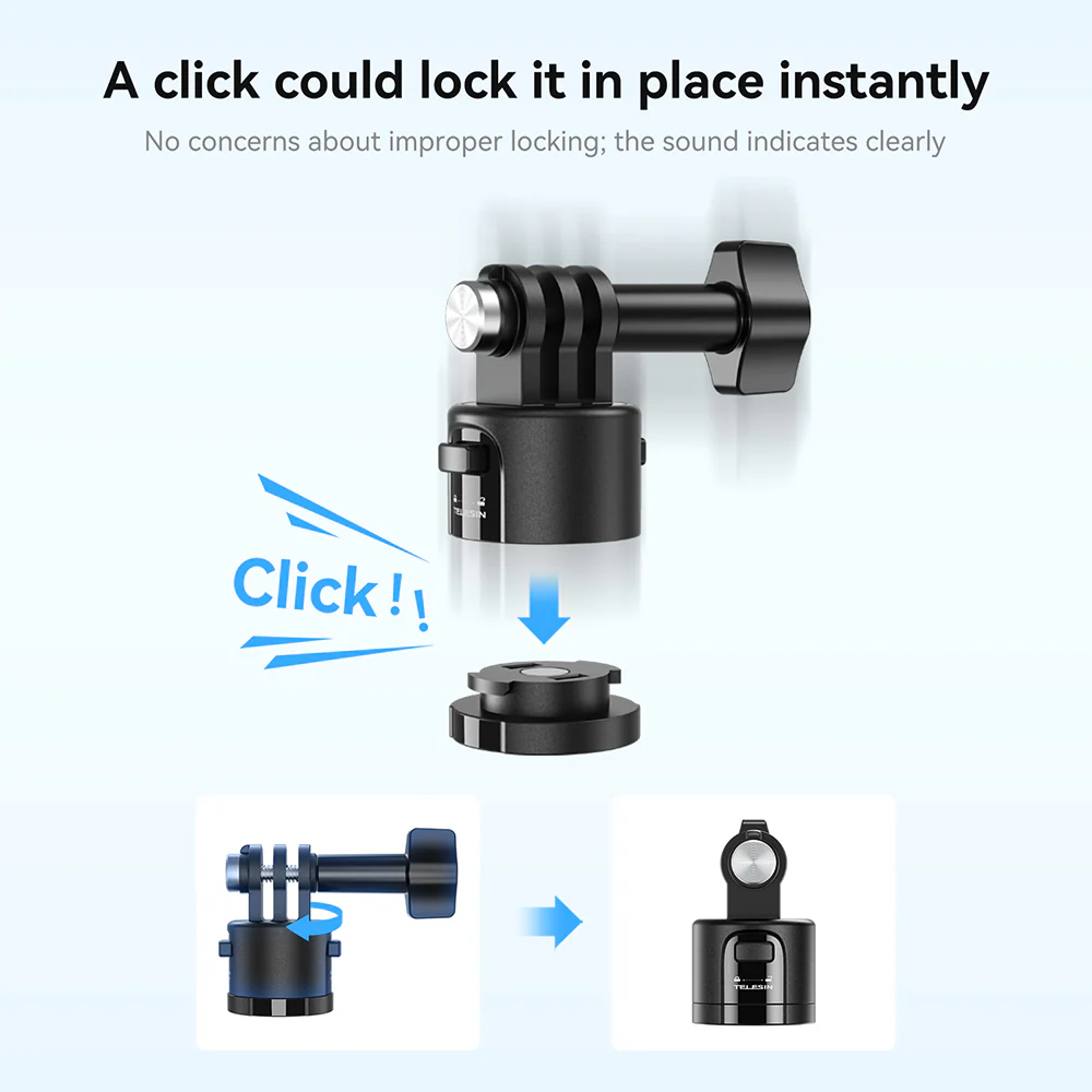 TELESIN Magnetic Quick Release Adapter Set - Image 4