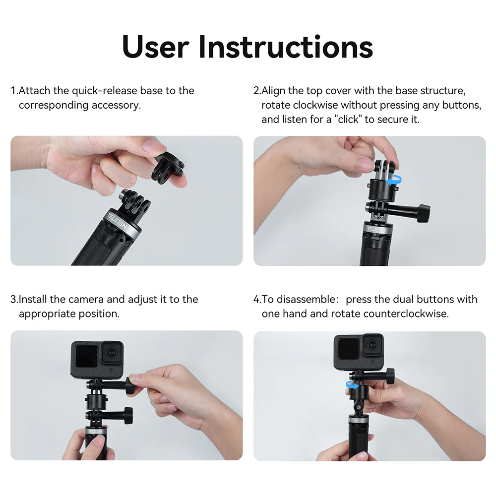 TELESIN Magnetic Quick Release Adapter Set - Image 9
