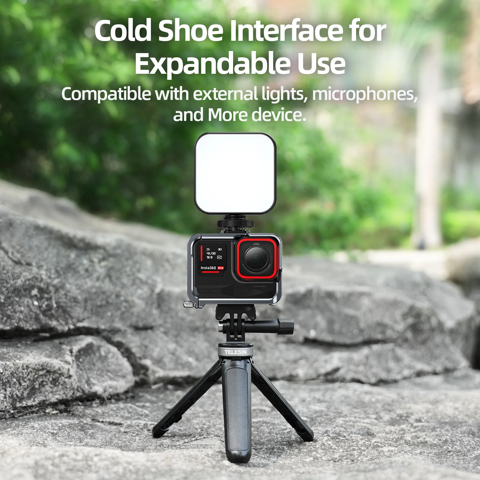TELESIN Vertical Shooting Quick Release Metal Rabbit Cage for Insta360 ACE/ACE Pro - Image 8