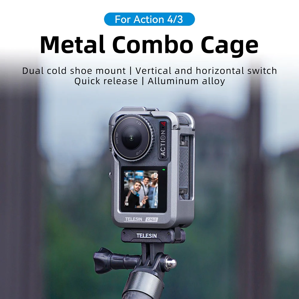 TELESIN Metal Rabbit Cage Frame for DJI ACTION 3/4 - Image 10