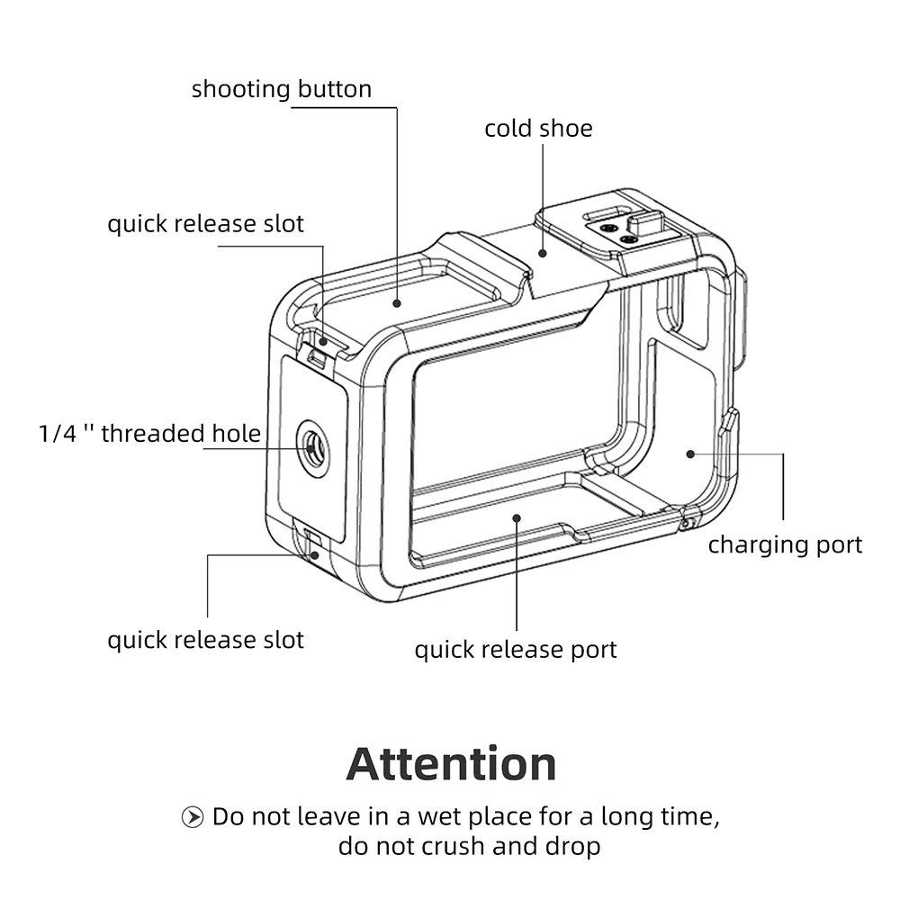 TELESIN Metal Rabbit Cage Frame for DJI ACTION 3/4 - Image 20