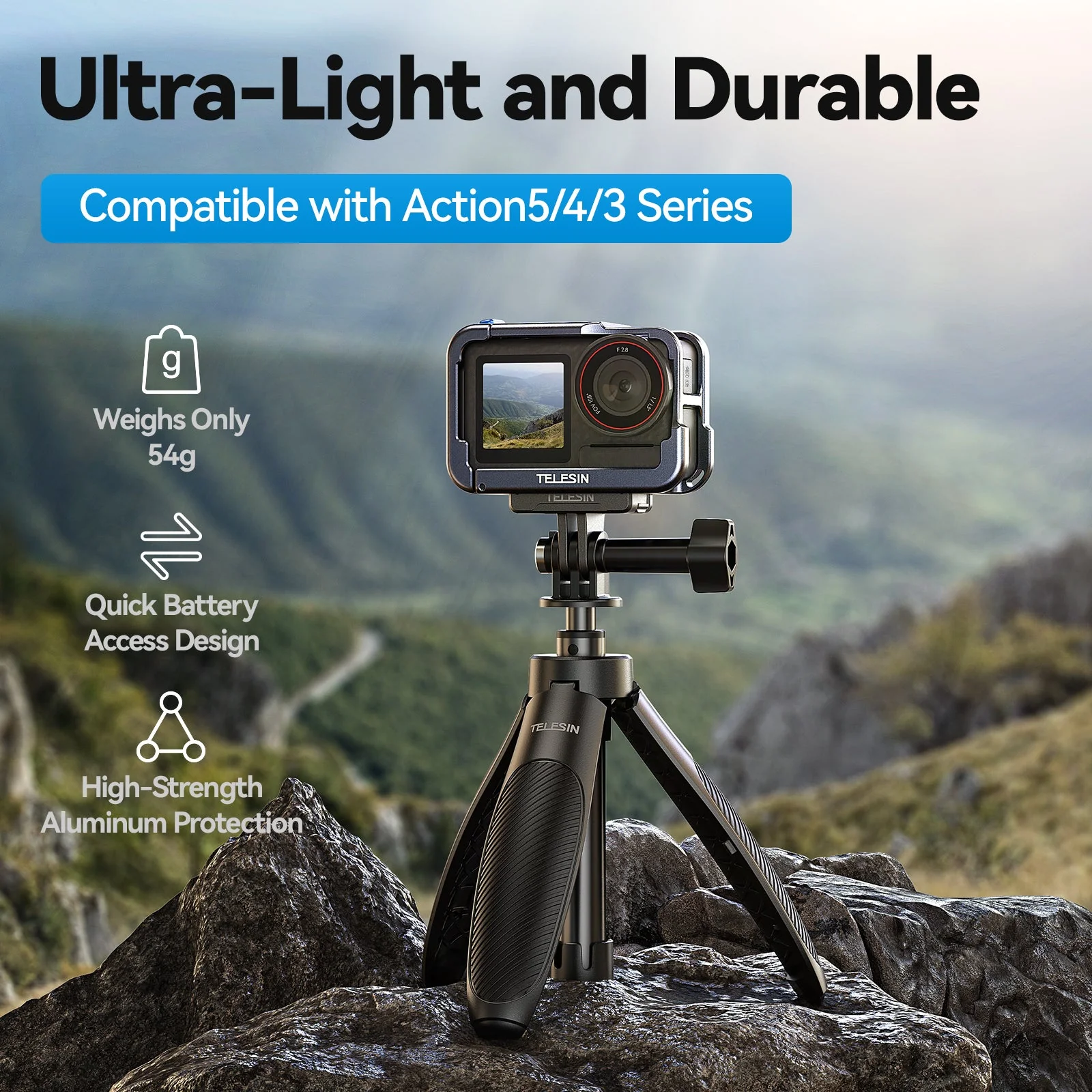 Ultra-light Metal Cage for DJl Action 5 Pro/4/3 - Image 3