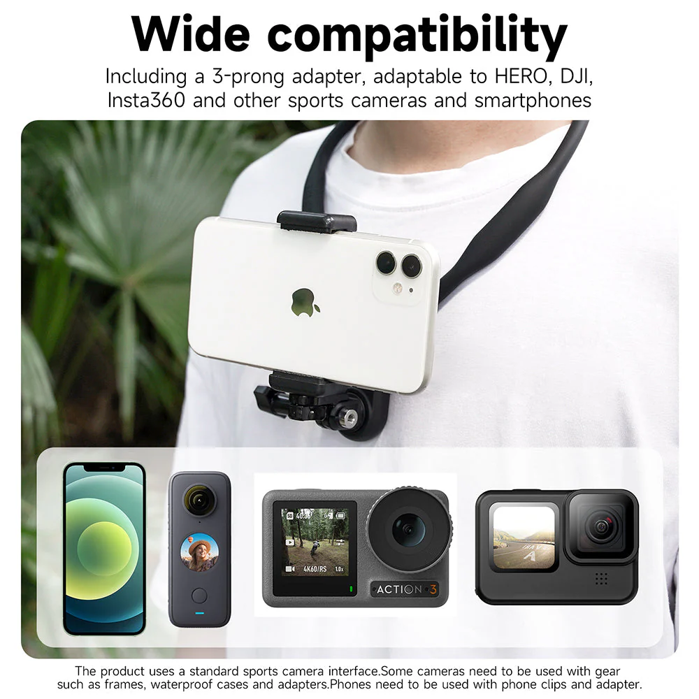 TELESIN Neck Holder Mount SE (No Magnetic) for Action Cameras/ Phones - Image 12