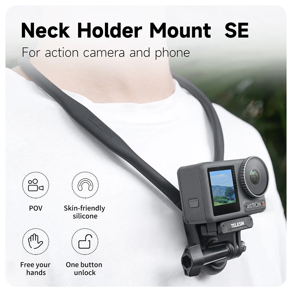 TELESIN Neck Holder Mount SE (No Magnetic) for Action Cameras/ Phones - Image 4