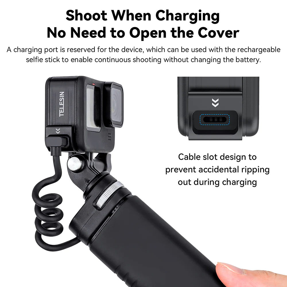 TELESIN Plastic Rechargeable Side Cover Rainproof Snowproof for GoPro 12/11/10/9 - Image 10