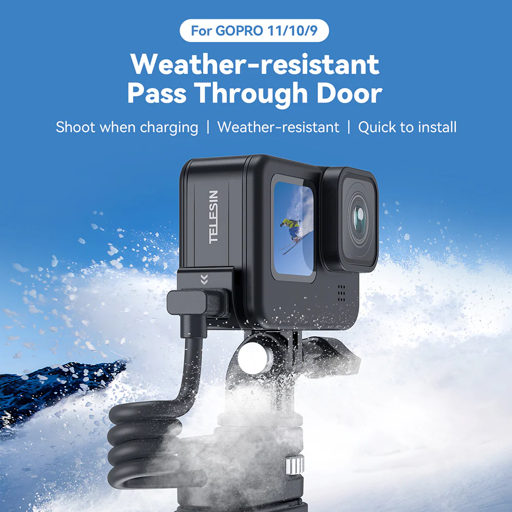 TELESIN Plastic Rechargeable Side Cover Rainproof Snowproof for GoPro 12/11/10/9 - Image 8