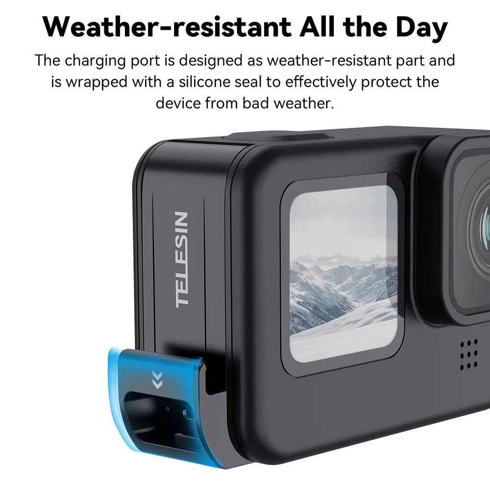 TELESIN Plastic Rechargeable Side Cover Rainproof Snowproof for GoPro 12/11/10/9 - Image 9