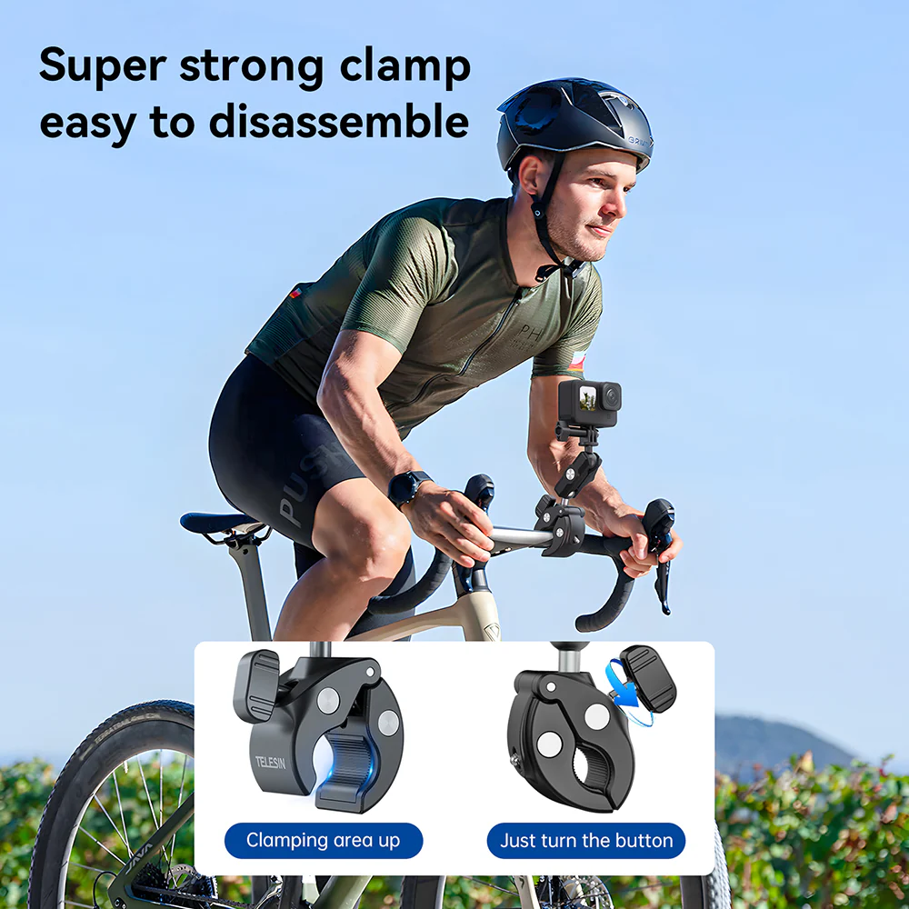 TELESIN Plastic Universal Handlebar Mount Tube Clamp - Image 8