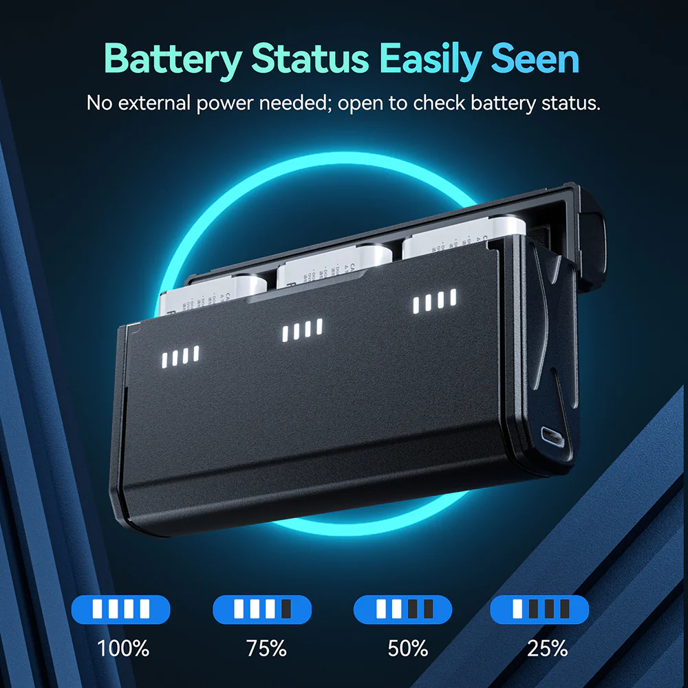 TELESIN Portable Charging Case with 2 NP-BX1 Batteries for Sony - Image 6