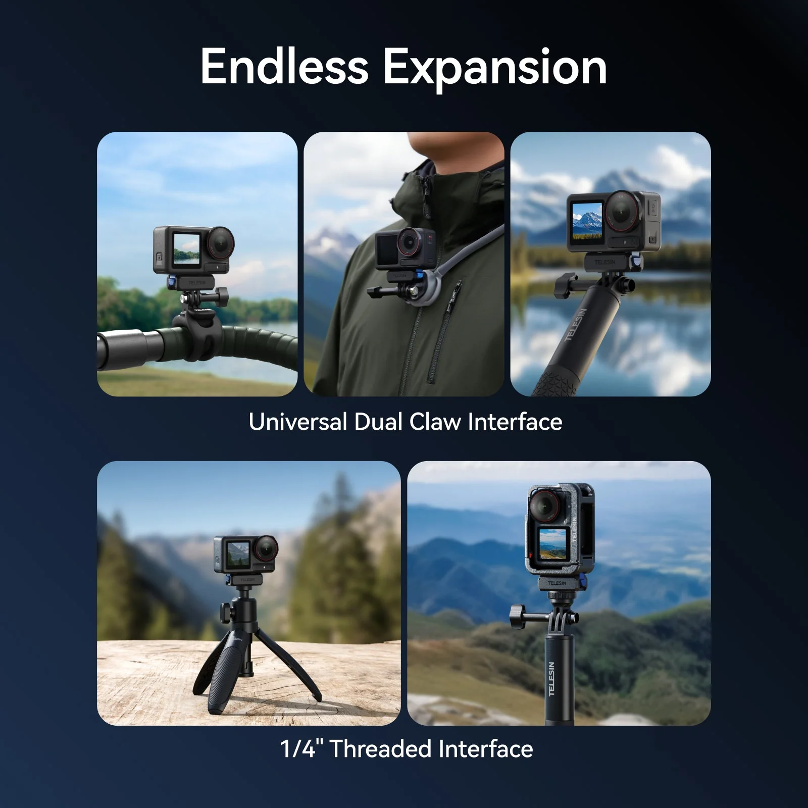 TELESIN Quick-Detach Mount For Action 5/4/3 - Image 7