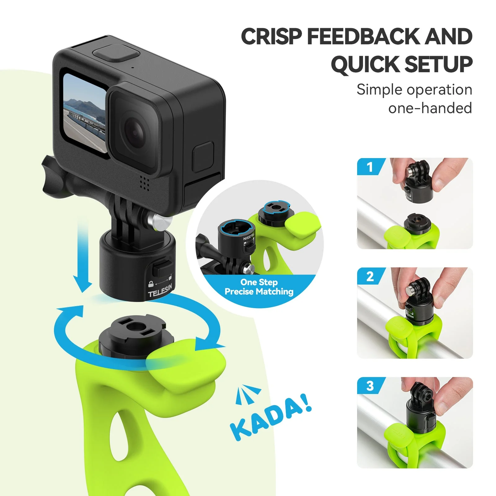 TELESIN Quick Release Elastic Small Q Handlebar Mount - Image 11