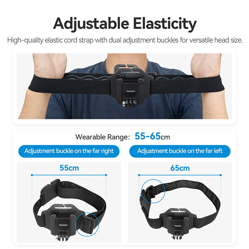 TELESIN 2-in-1 Hat Clip Quick Release Headband - Image 11