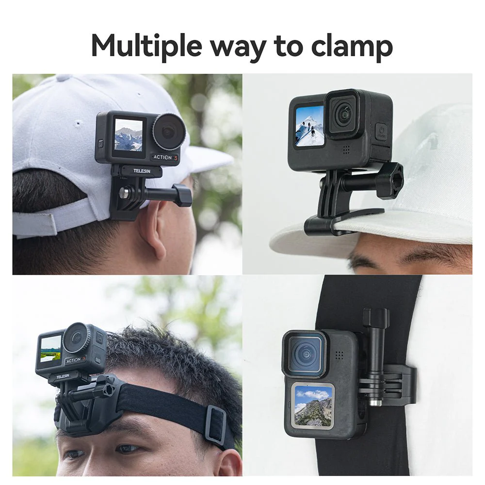 TELESIN 2-in-1 Hat Clip Quick Release Headband - Image 12
