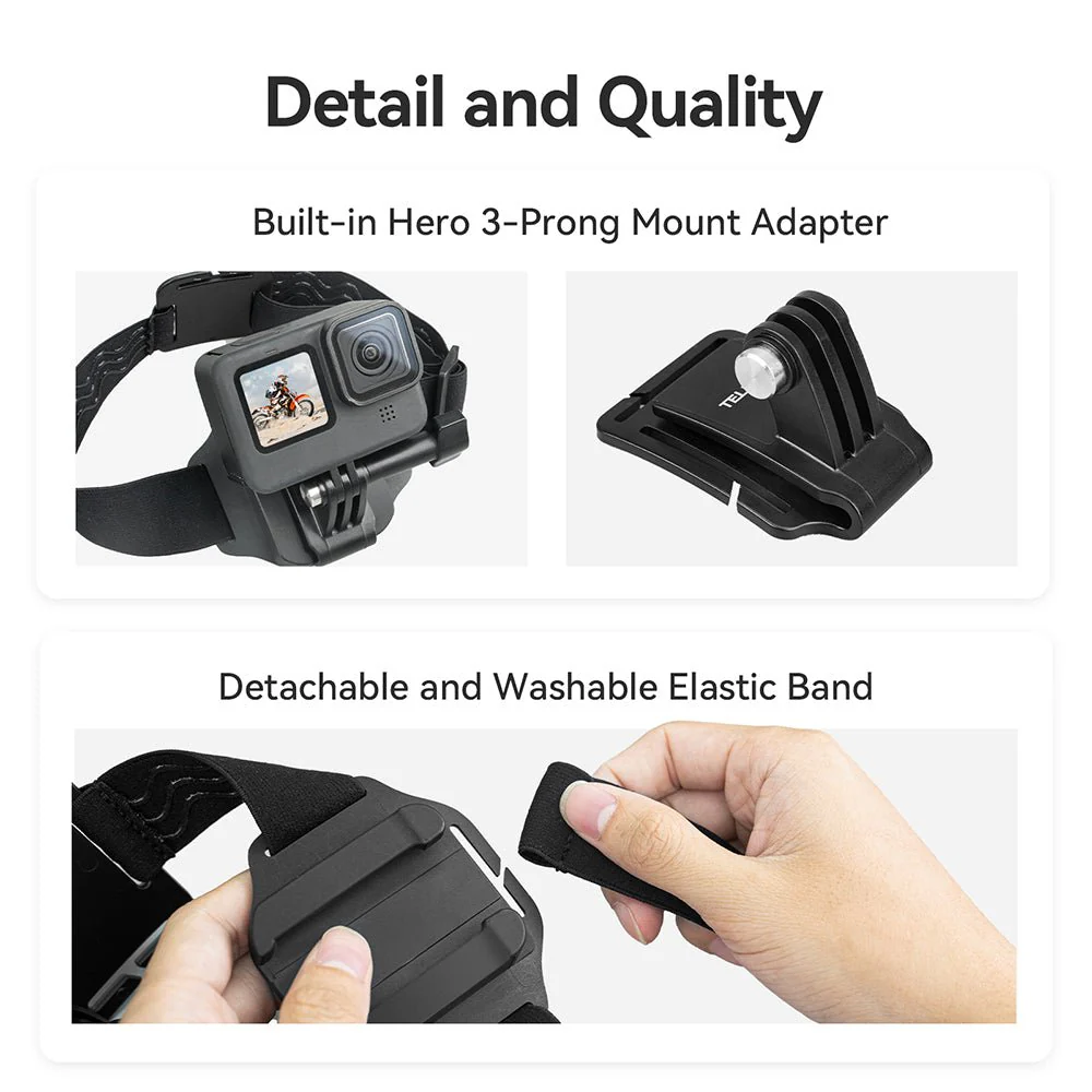 TELESIN 2-in-1 Hat Clip Quick Release Headband - Image 13