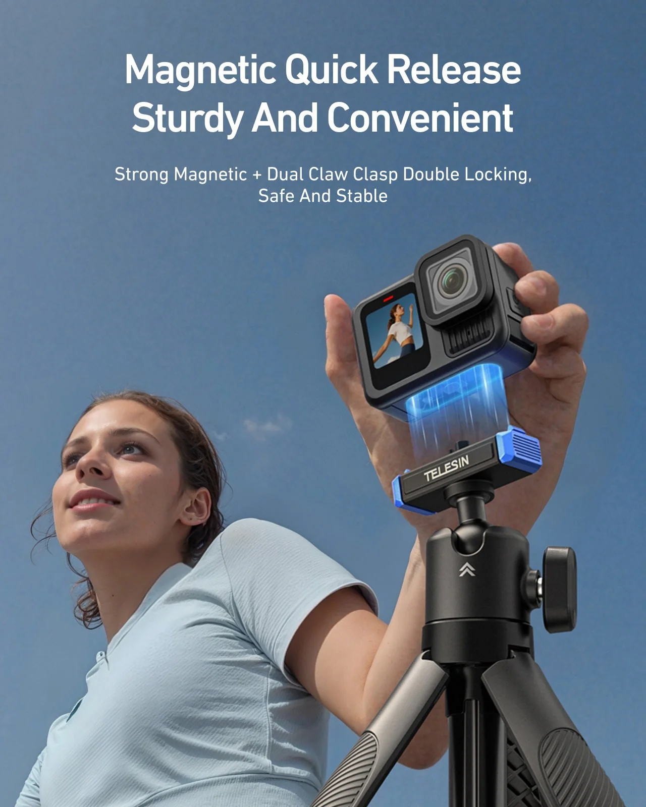 TELESIN Quick-Release Selfie Stick for GoPro 13 - Image 4