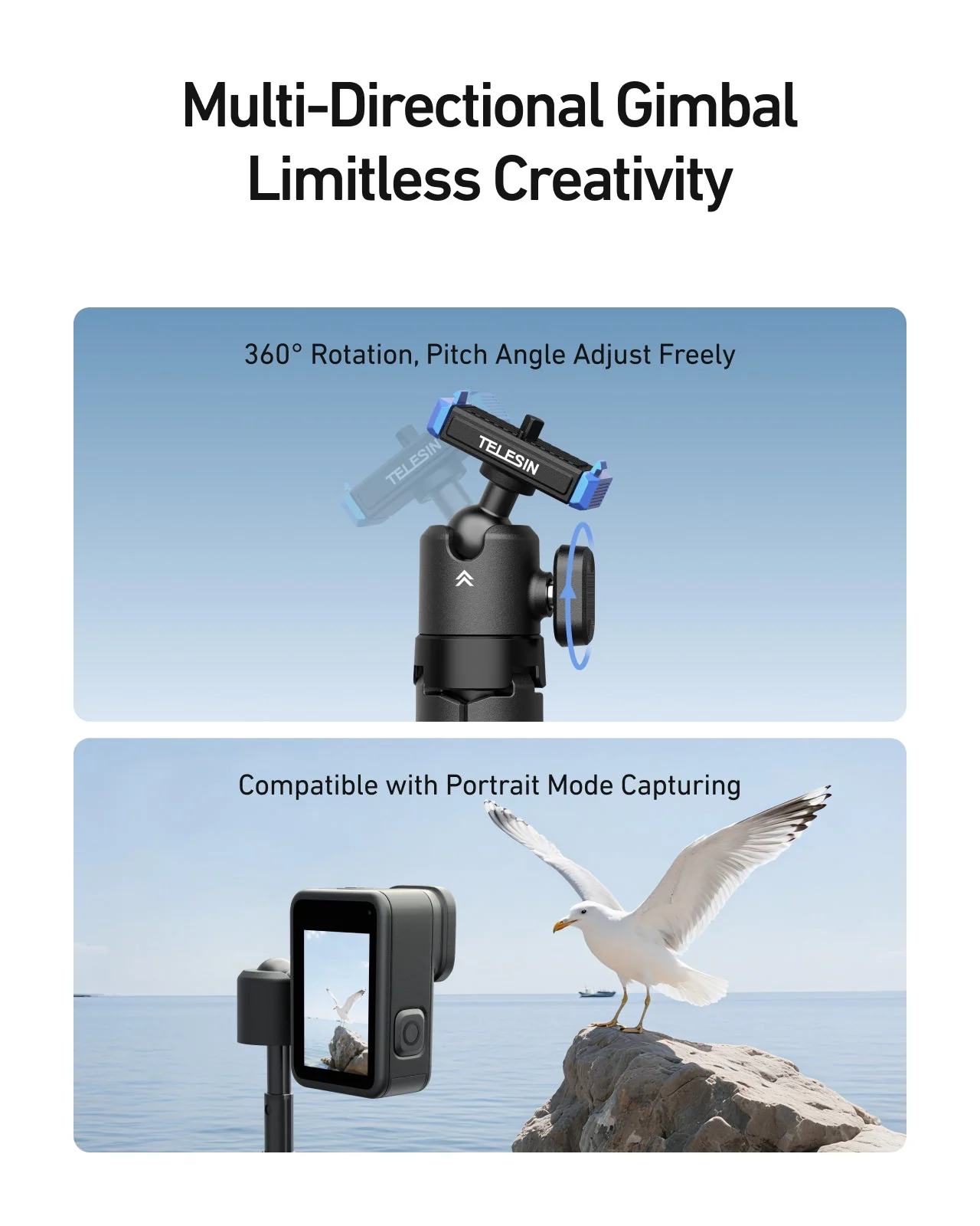 TELESIN Quick-Release Selfie Stick for GoPro 13 - Image 8