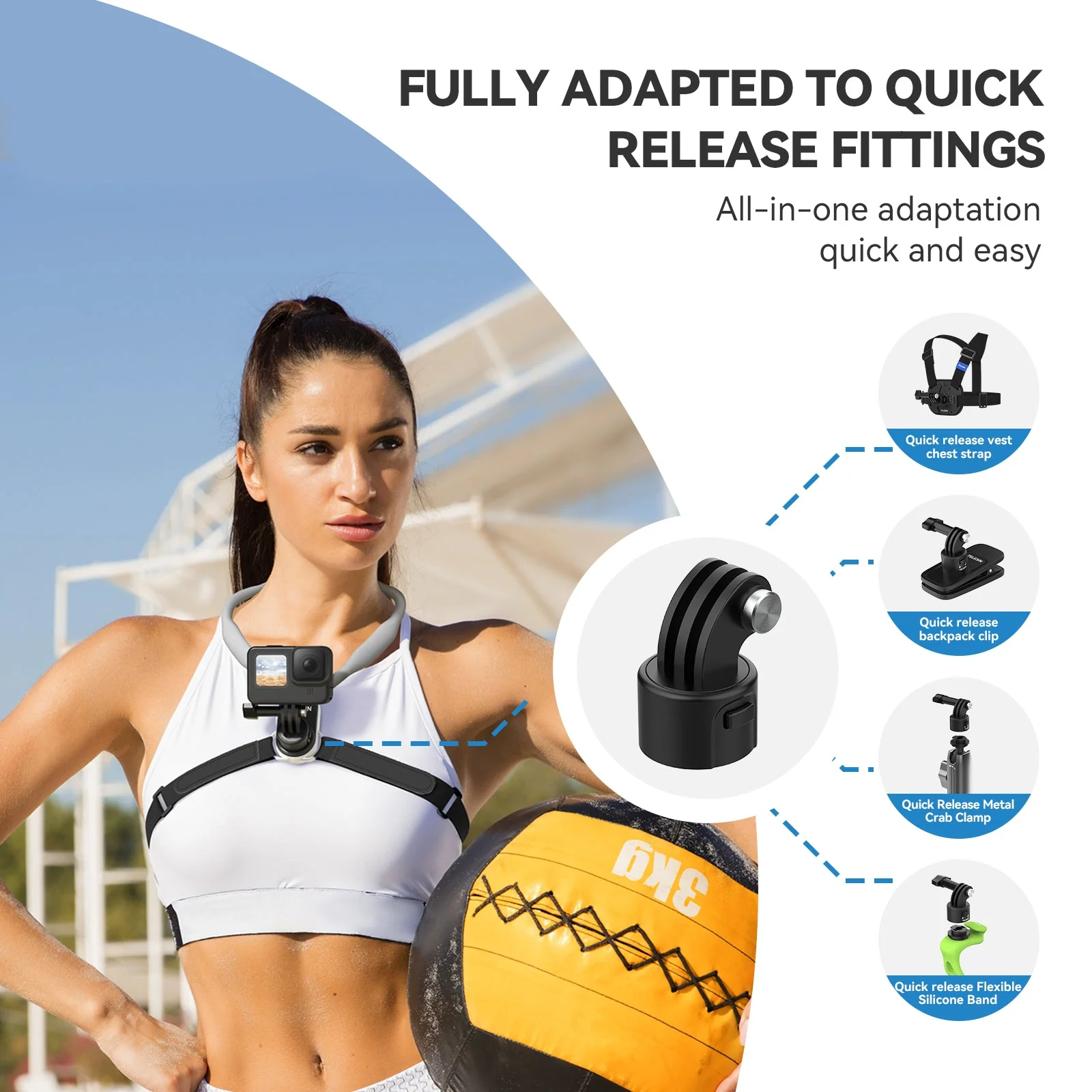 TELESIN Quick Release Neck Mount for Action Cameras (2.0) - Image 5