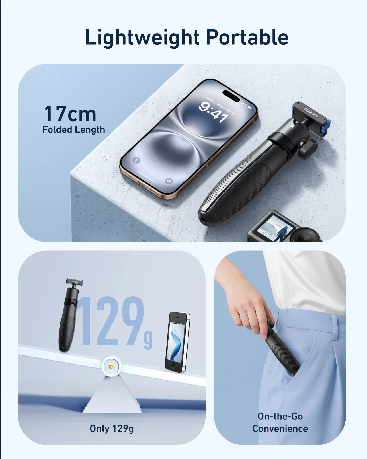 TELESIN Quick-Release Selfie Stick for DJl Action - Image 6