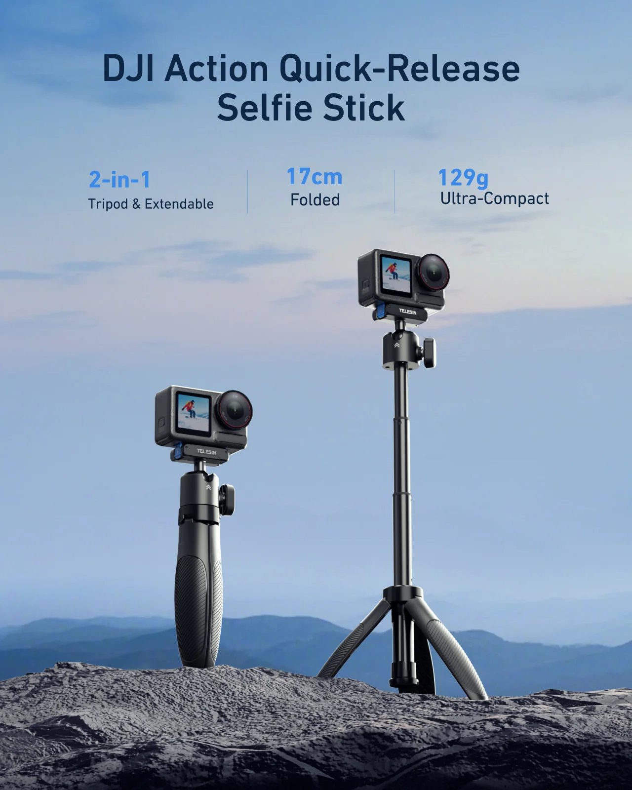 TELESIN Quick-Release Selfie Stick for DJl Action - Image 8