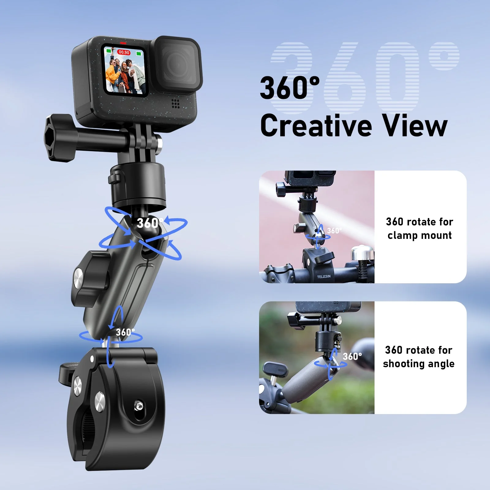 TELESIN Quick Release Universal Clamp Mount - Image 7
