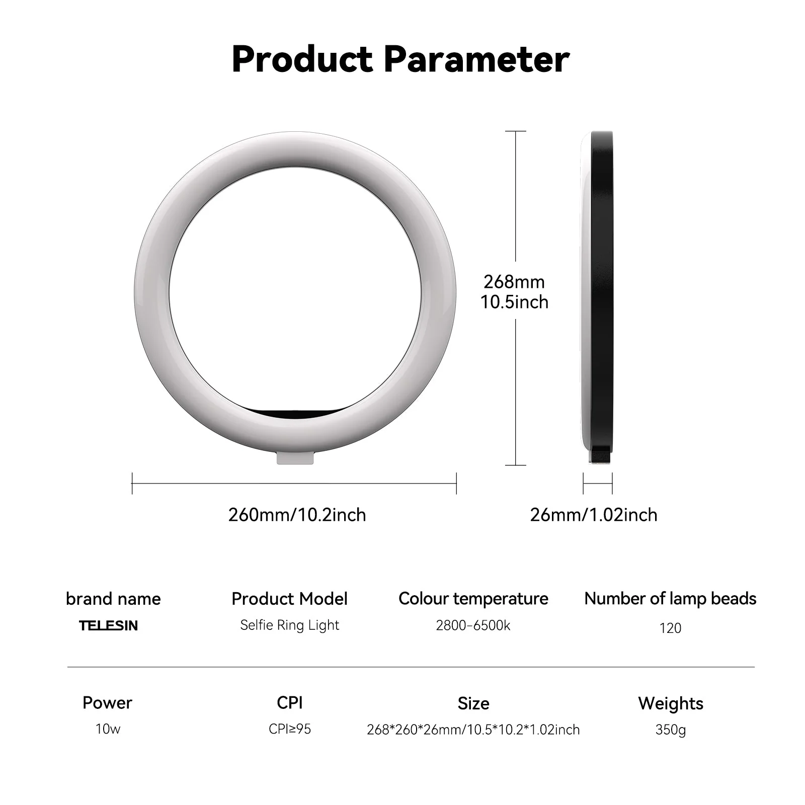 TELESIN Selfie Ring Light - Image 12