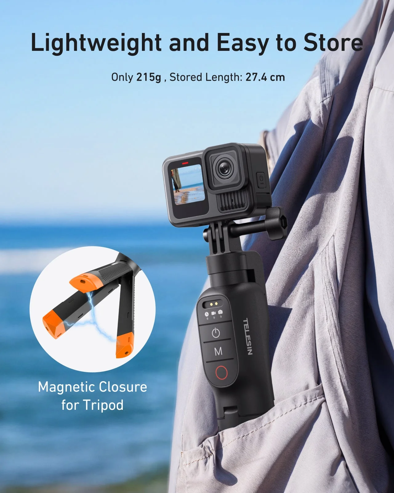 TELESIN Bluetooth Underwater Selfie Stick Tripod for GoPro - Image 10