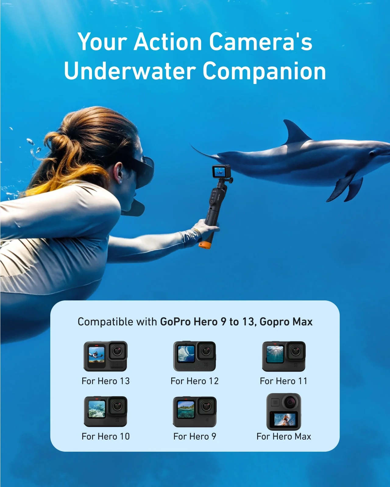 TELESIN Bluetooth Underwater Selfie Stick Tripod for GoPro - Image 5