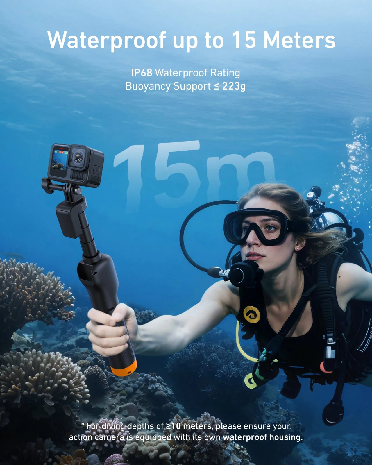 TELESIN Bluetooth Underwater Selfie Stick Tripod for GoPro - Image 8