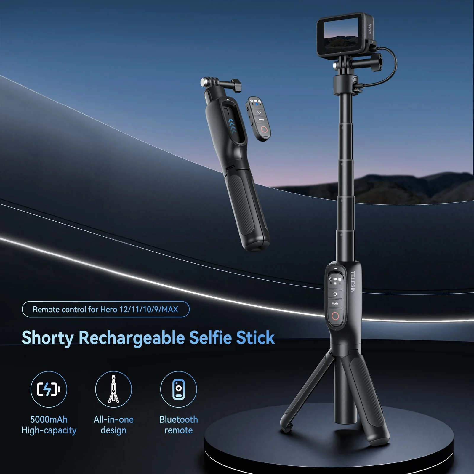 Shorty Rechargeable Selfie Stick - Image 4