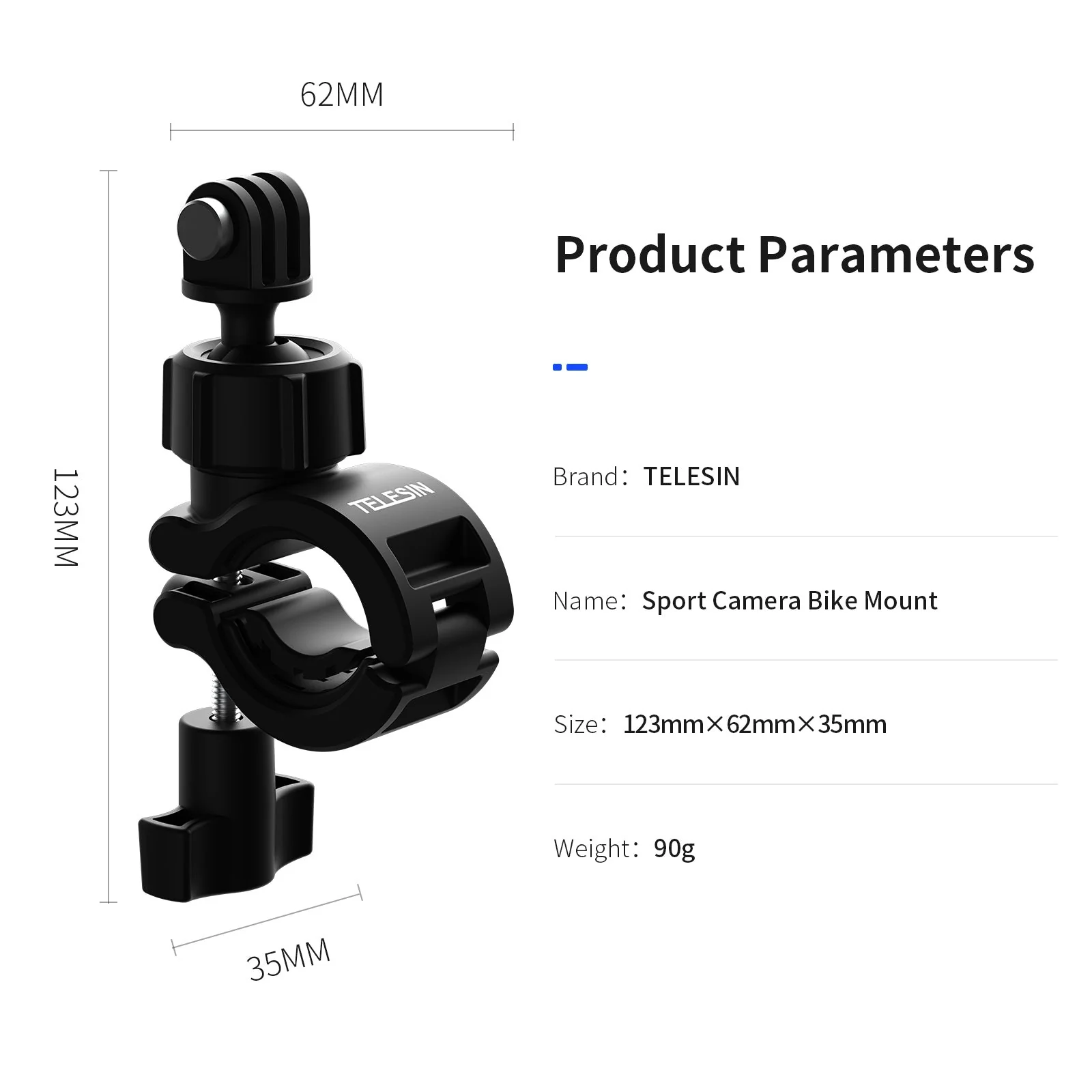 TELESIN Sport Camera Bike Handlebar Mount for GoPro - Image 7