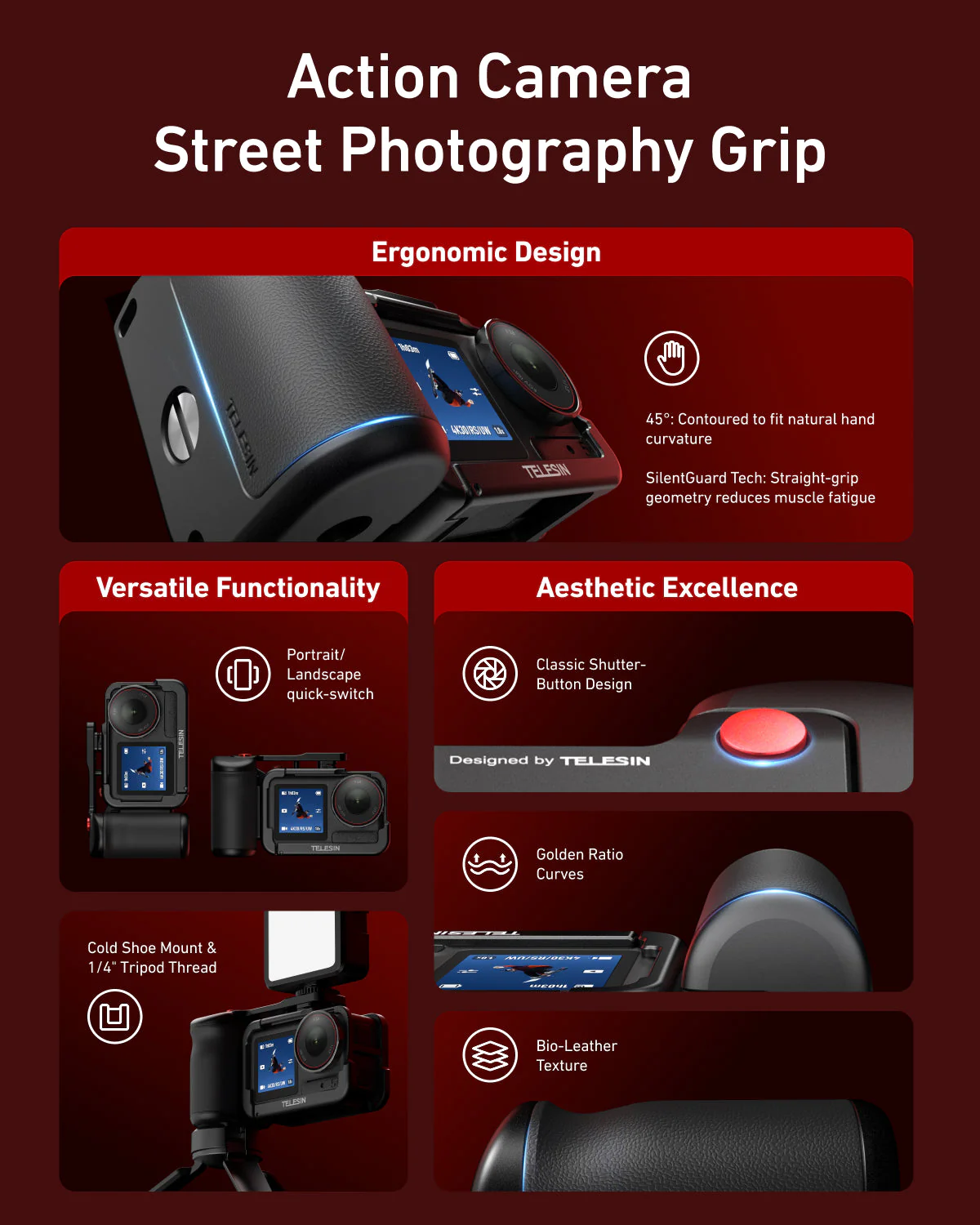 TELESIN StreetGrip Kit for Action 3-5 - Image 3