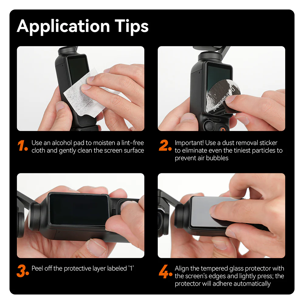 TELESIN Tempered Film Set for Osmo Pocket 3 - Image 9