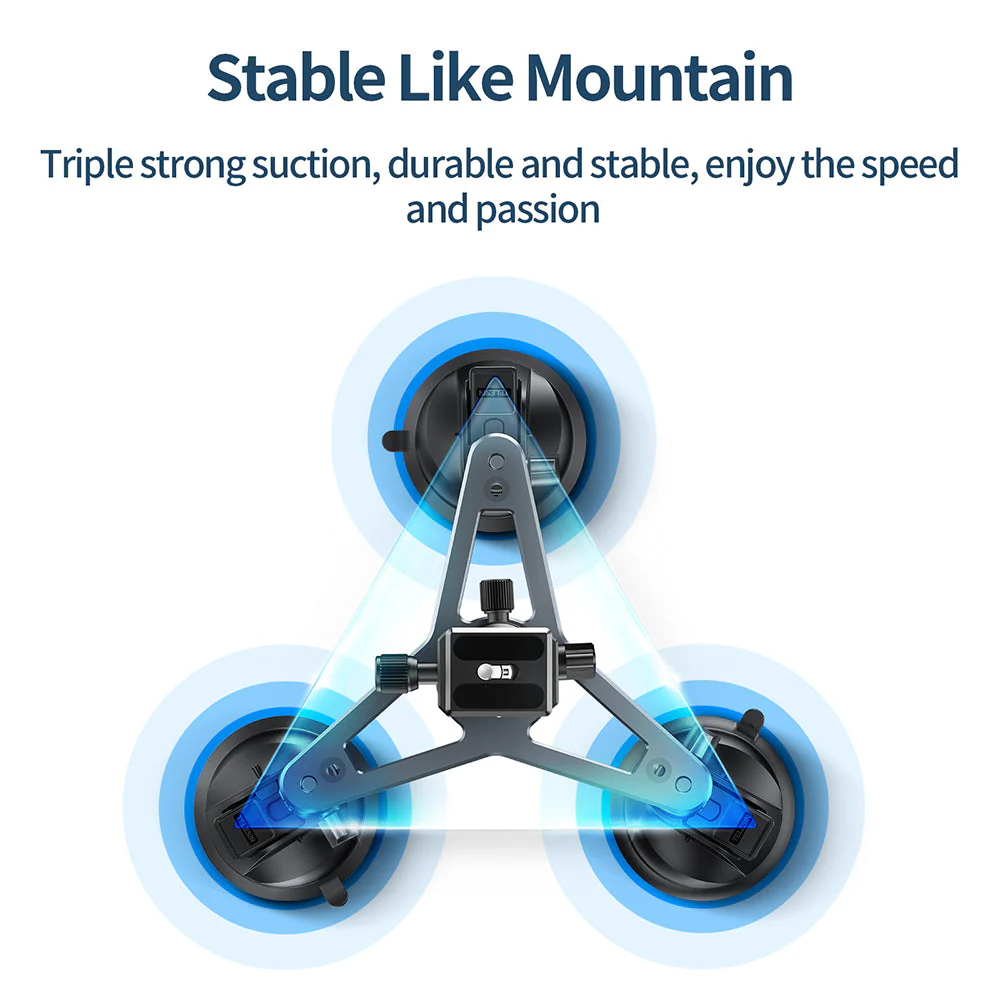TELESIN Three-Arm Suction Mount - Image 5