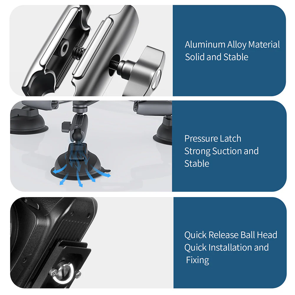 TELESIN Three-Arm Suction Mount - Image 7