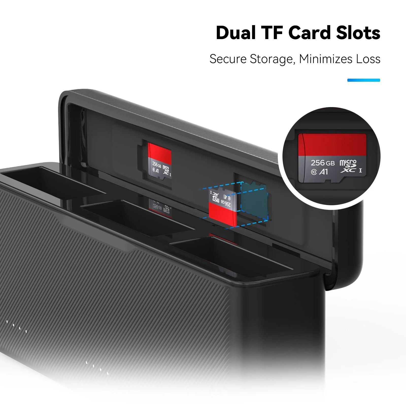 Telesin three card slot charging case for DJI Action 5/6 - Image 5