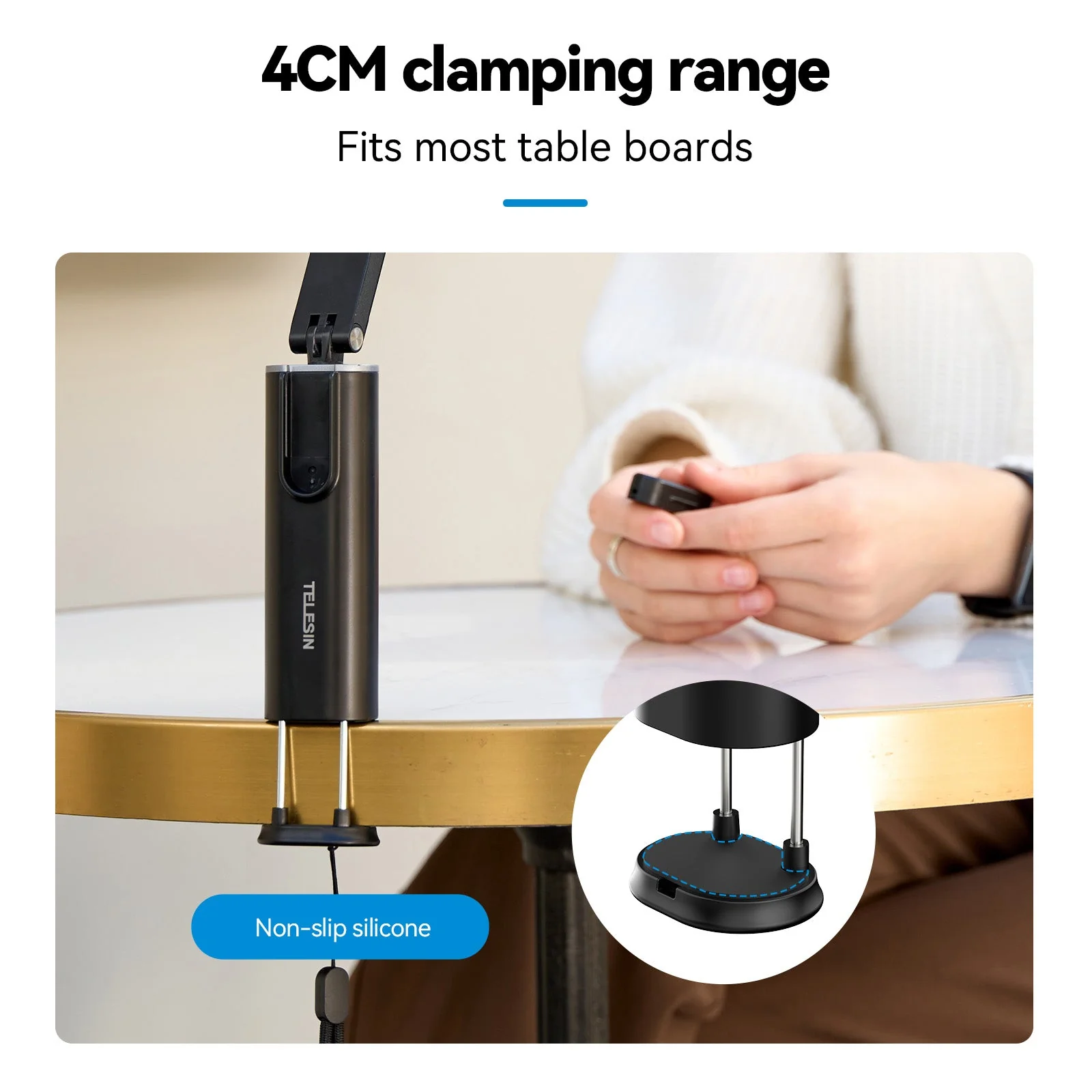 Telesin Remote Contro Travel Mount-Clamp Type - Image 5