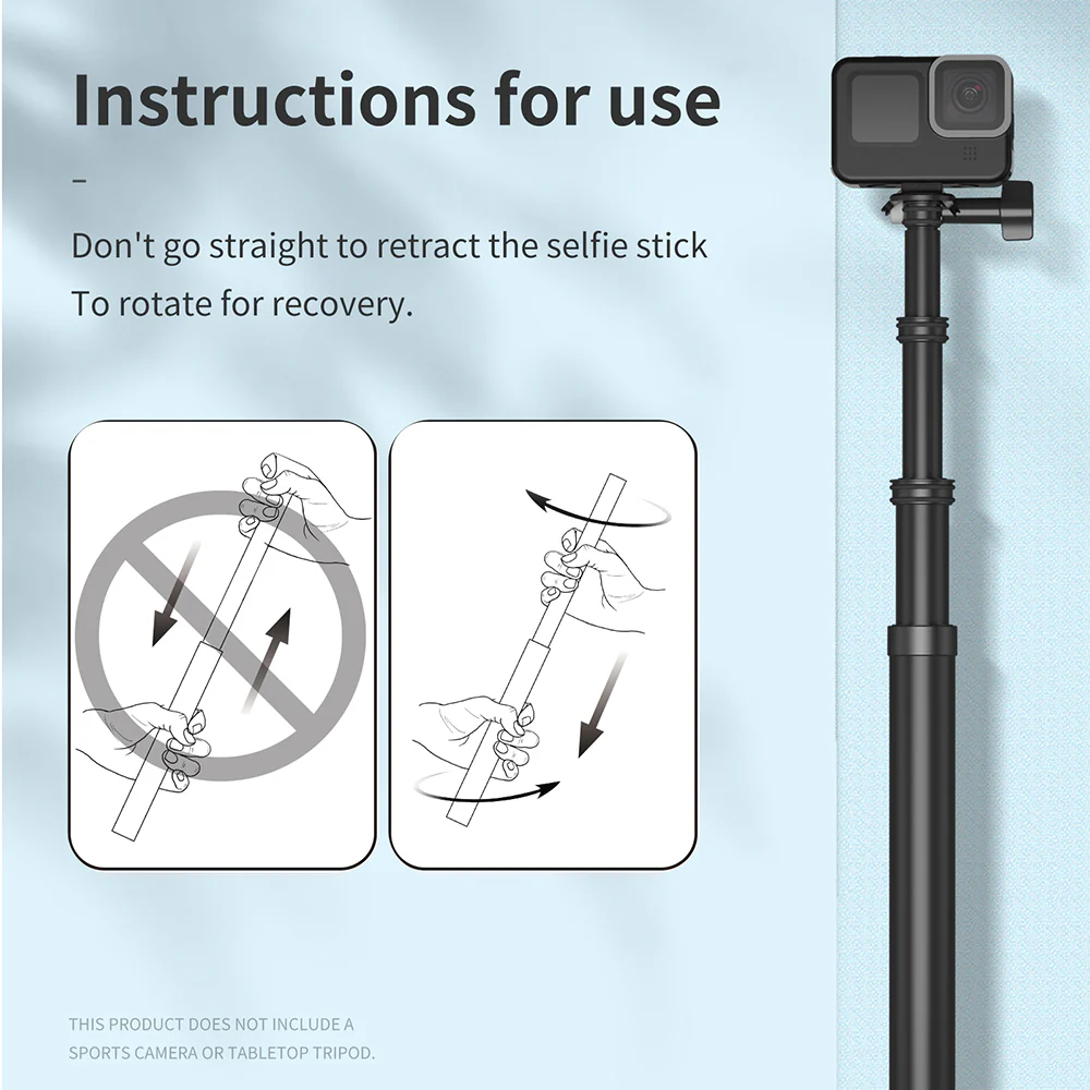 TELESIN Ultra Long 3m/2.7m Carbon Fiber Selfie Stick - Image 10
