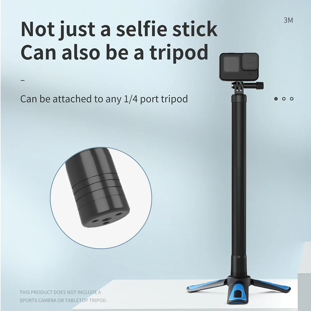 TELESIN Ultra Long 3m/2.7m Carbon Fiber Selfie Stick - Image 8