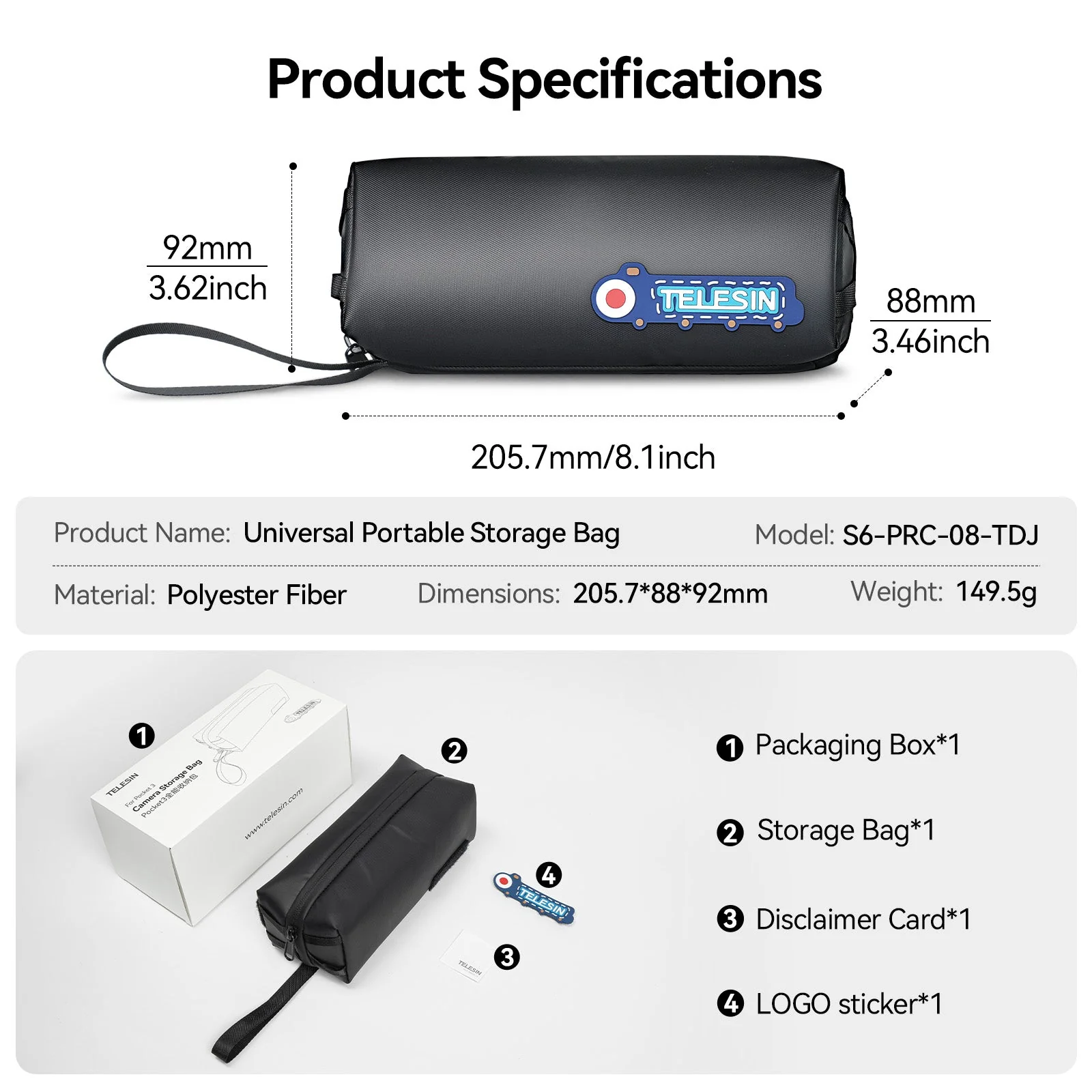 Telesin Universal Portable Storage Bag Compatible with Full Osmo - Image 10