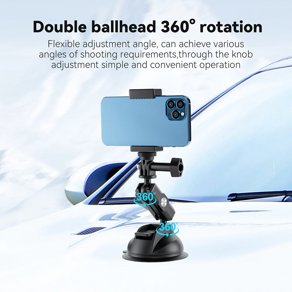 TELESIN Upgraded General Suction Cup Mount for Action Cameras - Image 7