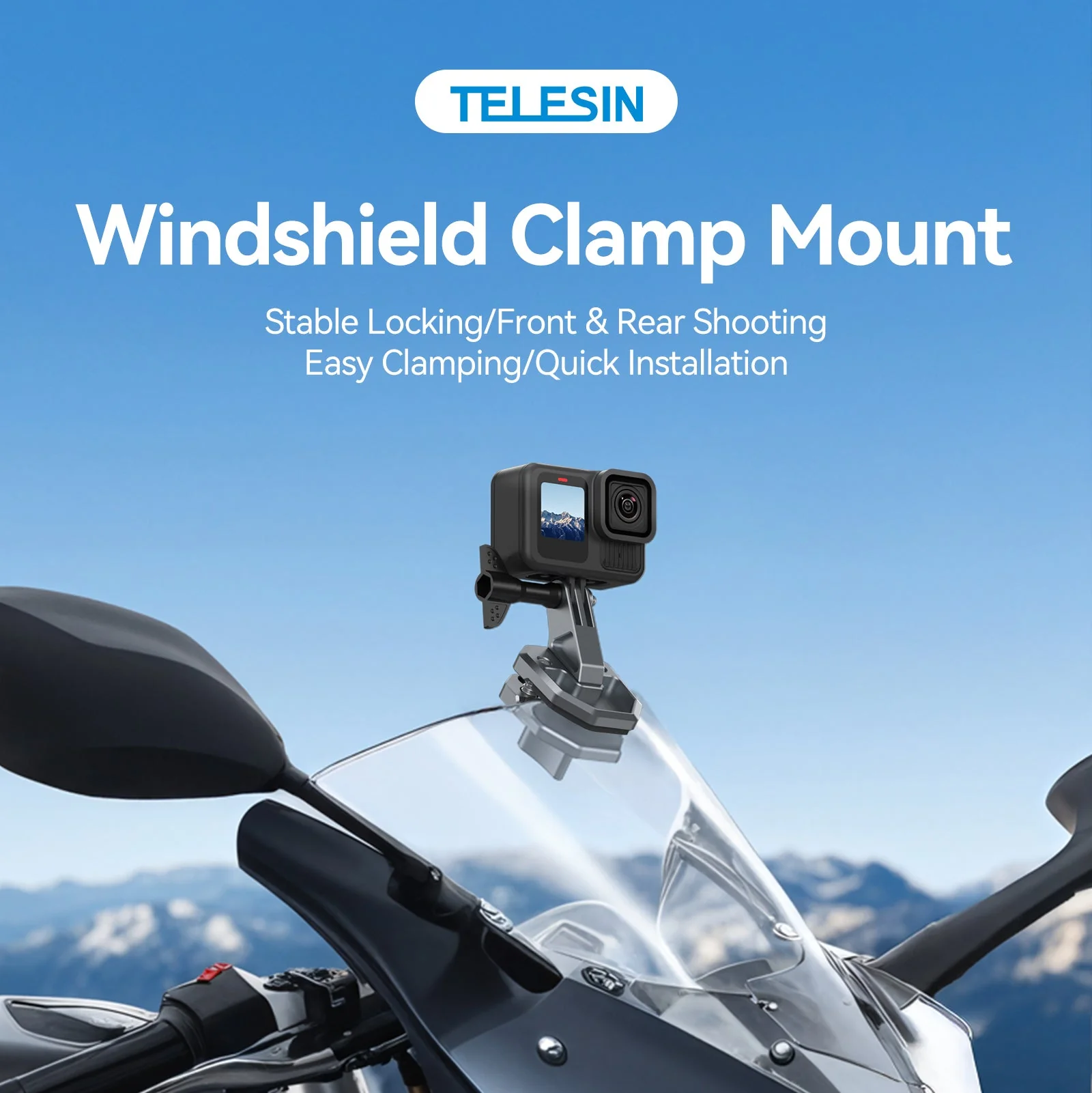 TELESIN Windshield Clamp Mount - Image 2