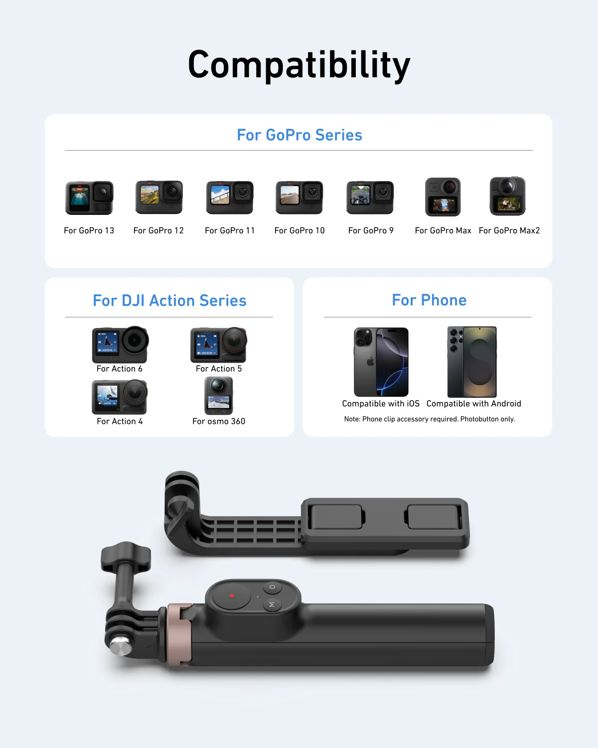 Vlog Remote Selfie Stick for DJI/GoPro/Smartphones - Image 7